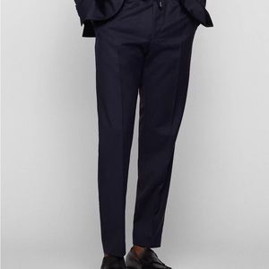 Hugo Boss SLIM-FIT PANTS IN VIRGIN WOOL WITH DRAWSTRING WAIST 32R
